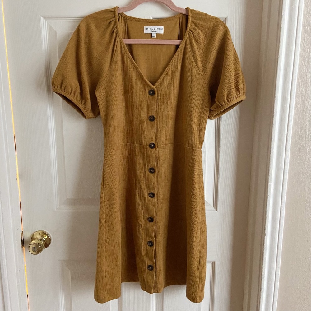 Madewell Button Down Mustard Dress - Picture 5 of 5